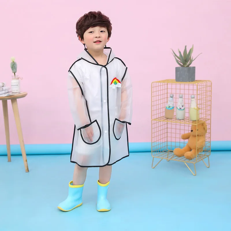 Новый Детский милый длинный прозрачный плащ водонепроницаемый пончо в форме