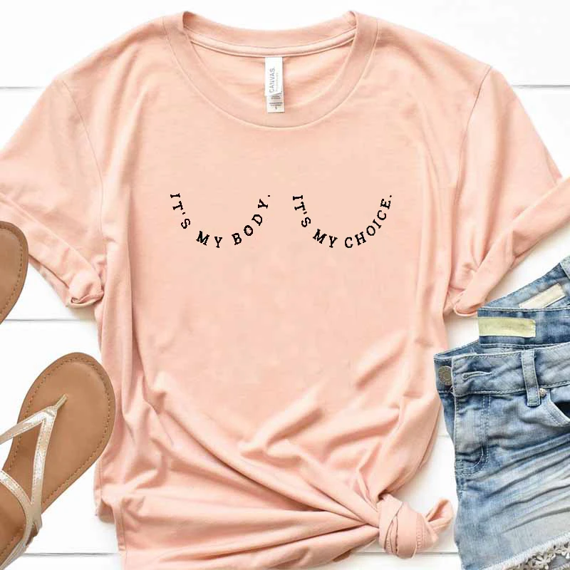 It's My Body Choice футболки с принтом груди женская футболка надписью Rights Feminist Girl power