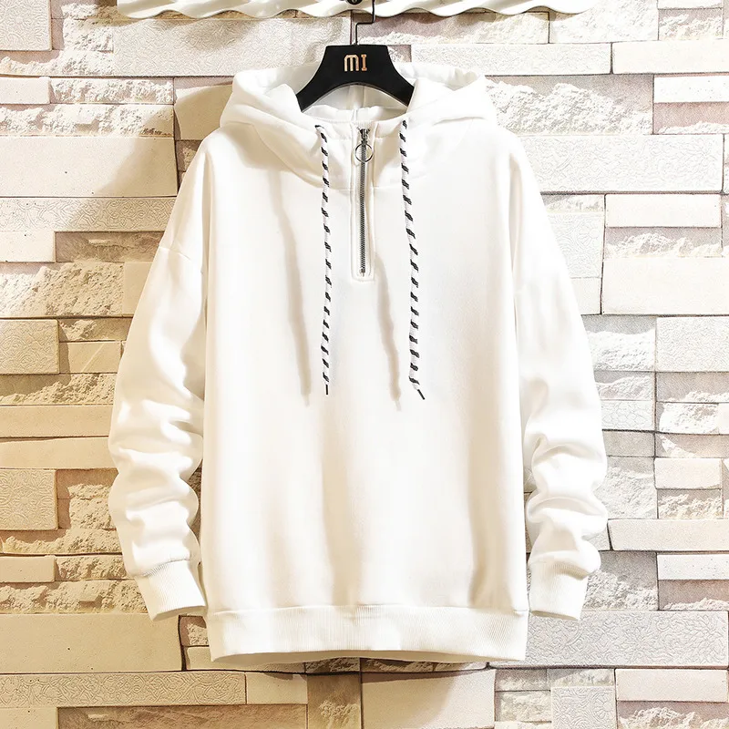 Сезон осень зима Толстая Мужская Уличная толстовки кофты Однотонная одежда