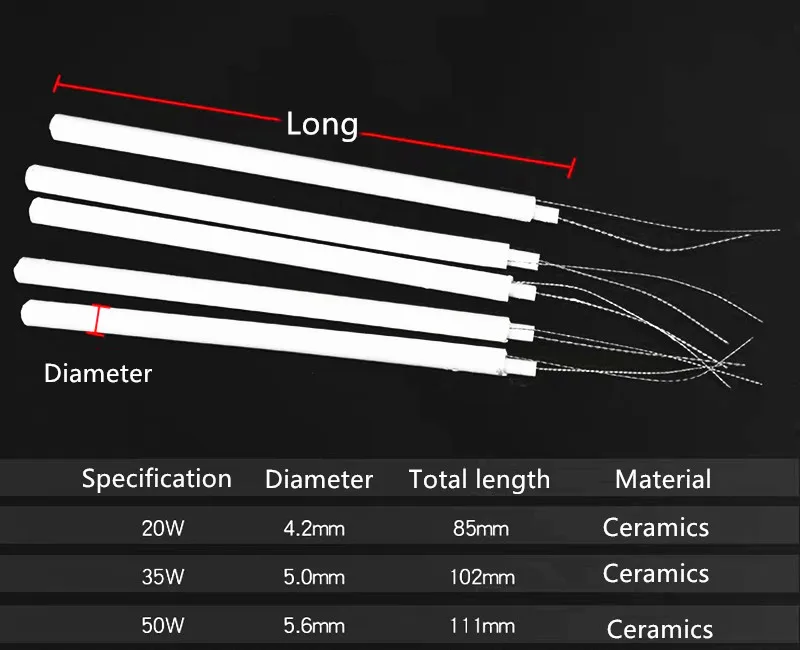 2pcs Soldering Iron Heating Element Ceramic Electric Heater 220V 110V 20W 35W 50W Adjustable Temperature Solder Internal Adapter |