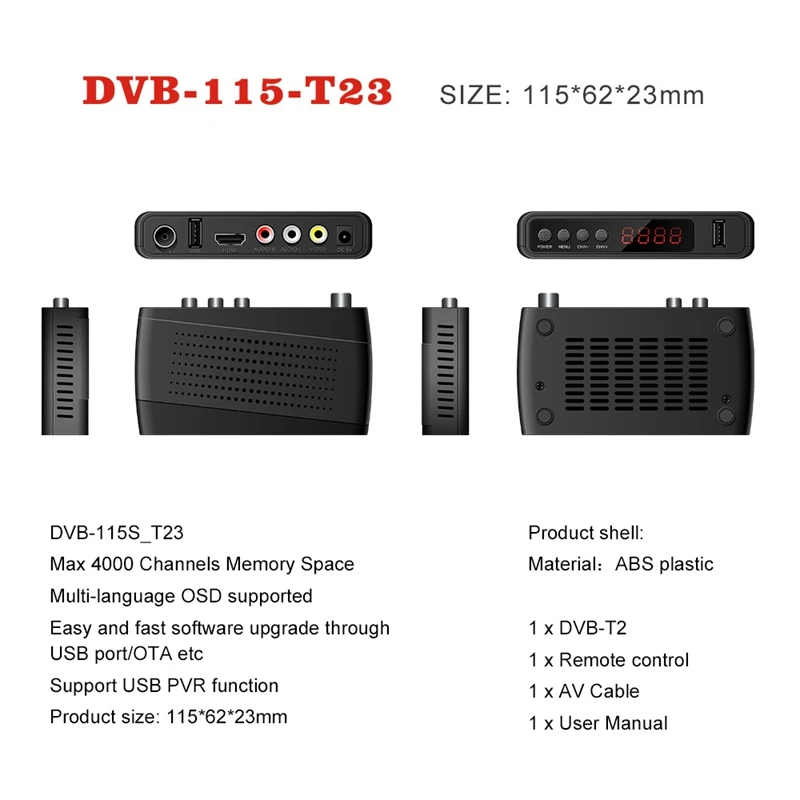 Hot 3C-U2C Dvb-T Smart Tv Box Hdmi Dvb T2 Stb H.264 Hd Terrestrial Receiver Max 4000+ Channels For Britain Russia France Euro |