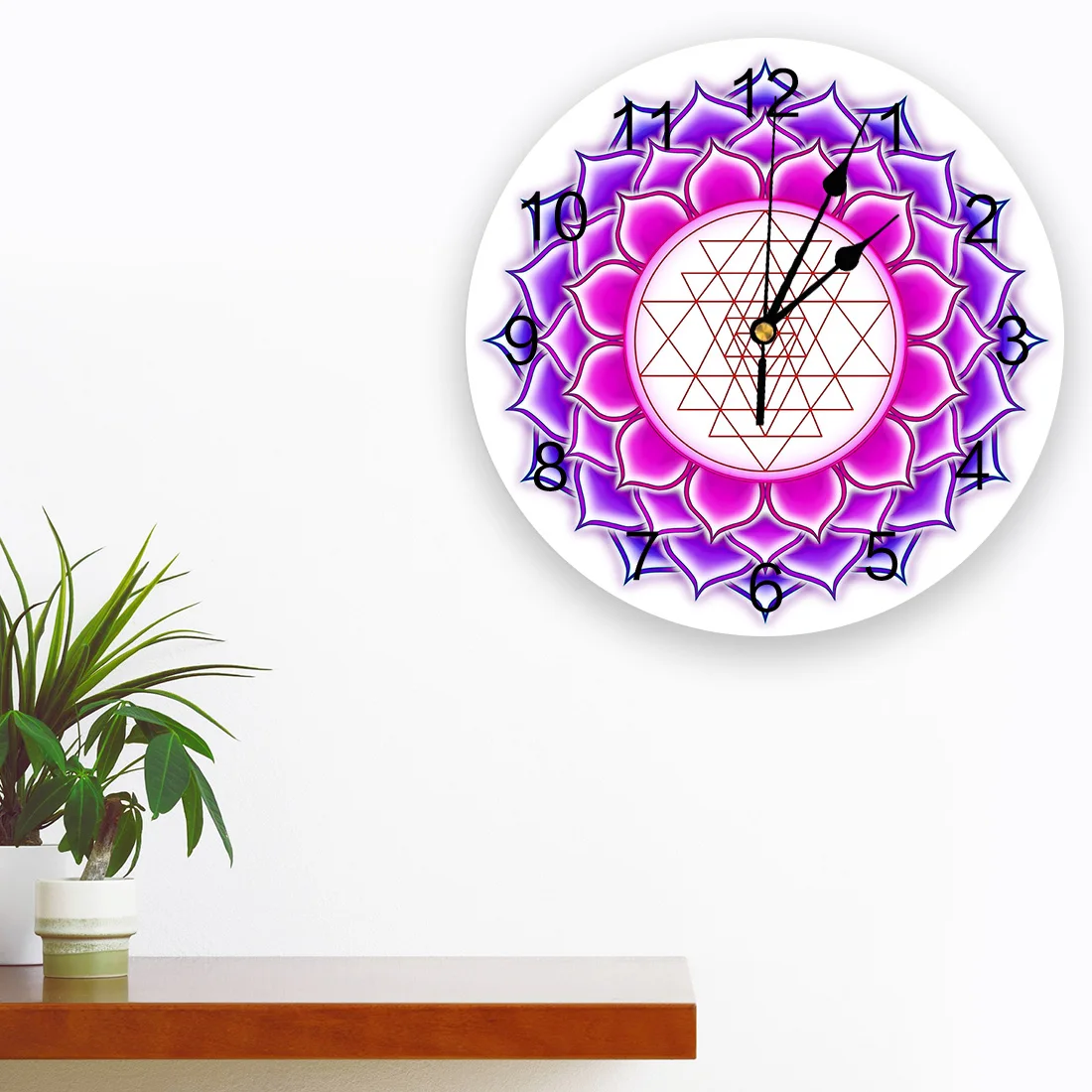 Настенные часы с цветным цветком лотоса бесшумные декоративные для кухни