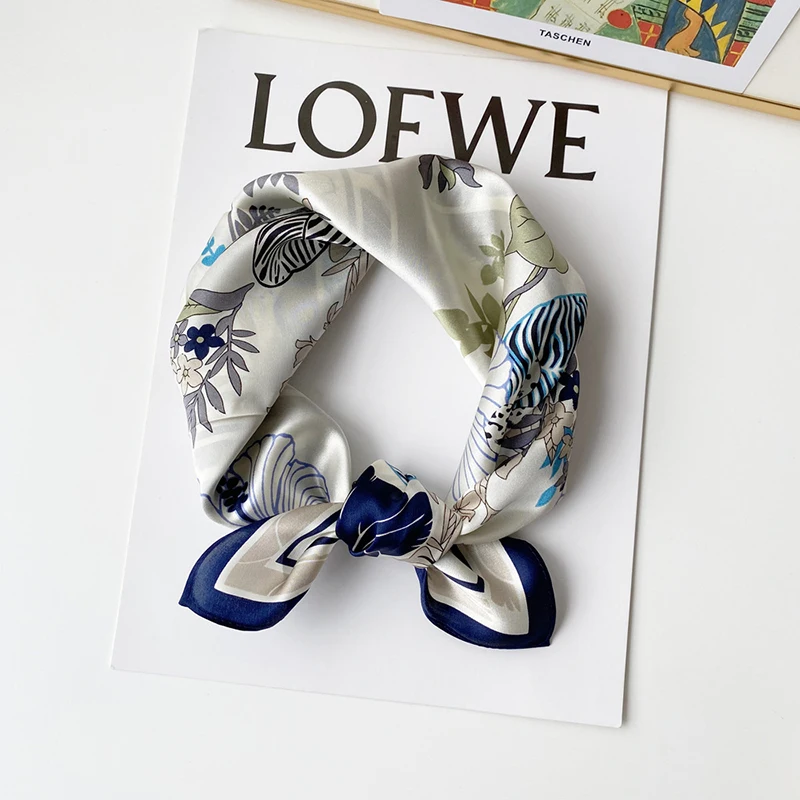 

2021 новый элегантный Шелковый женский шелковый шарф маленький квадратный шарф Изысканный шарф с цветочным орнаментом