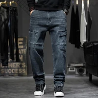 loose big size mens jeans mens hiphop baggy denim pants leisure men clothing fatify cargo trousers plus size 42 mens bottoms