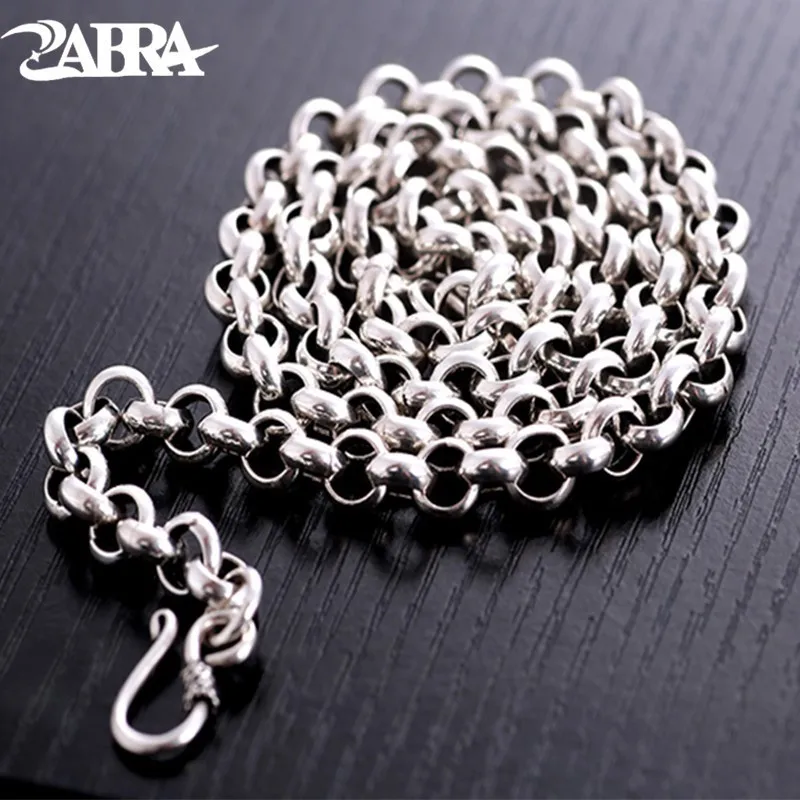 ZABRA длинное ожерелье ручной работы из стерлингового серебра 925 пробы для мужчин и