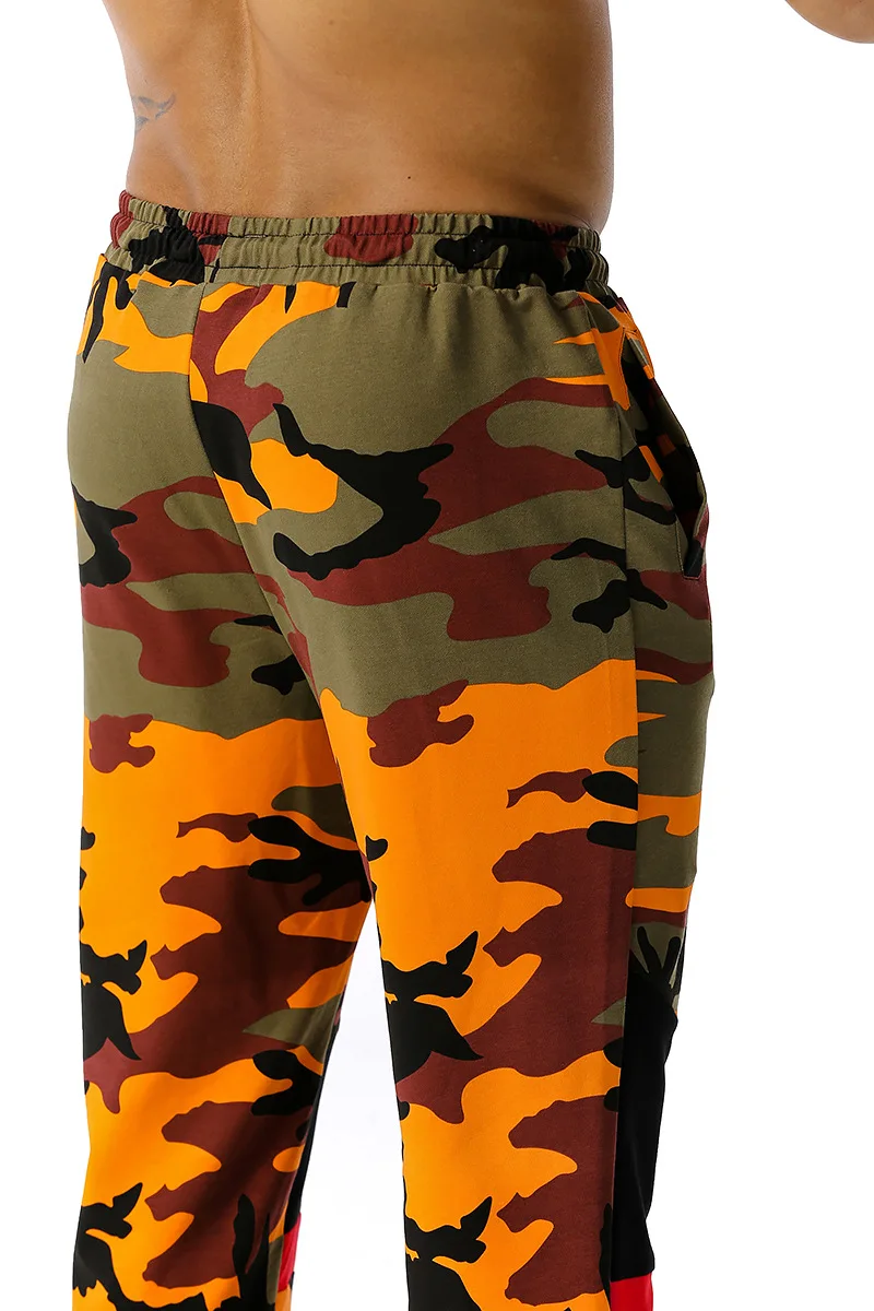 

Fashion Mens Man Stitching Camouflage Jogging Pants Outdoor Sports Streetwear Cargo ropa de hombre