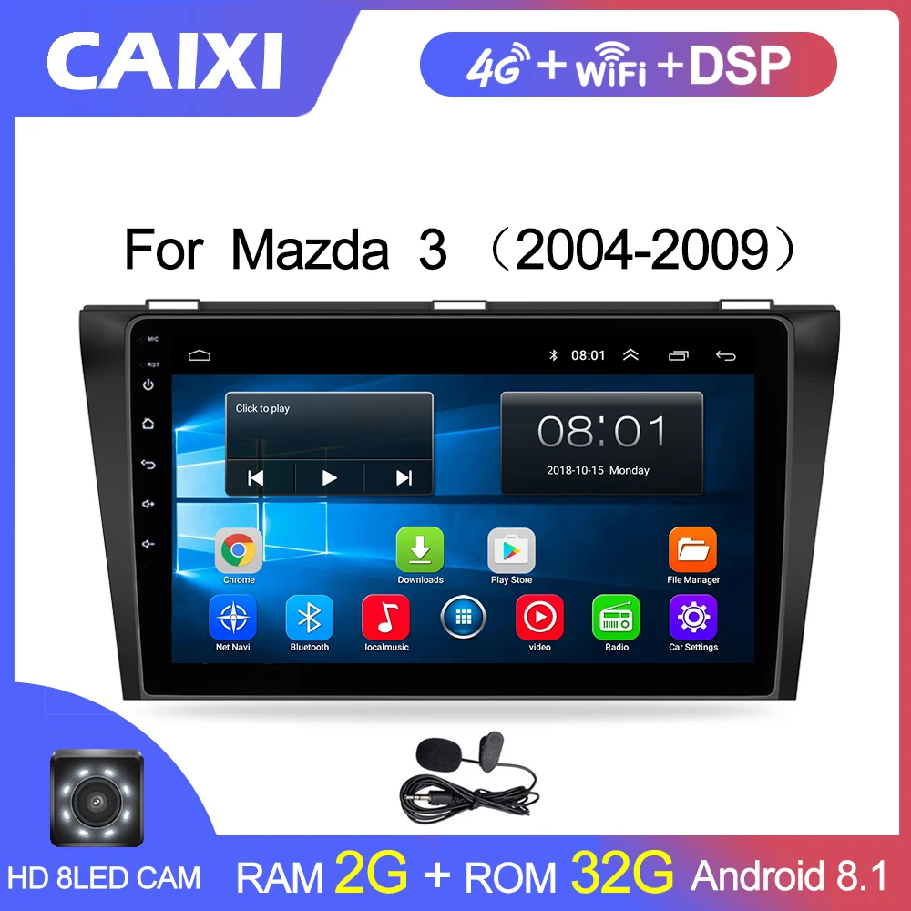 CaiXi " android 8,1 Автомобильный мультимедийный dvd-плеер для Mazda 3 2004-2013 2 din автомобильный dvd gps навигатор Авто Радио стерео плеер
