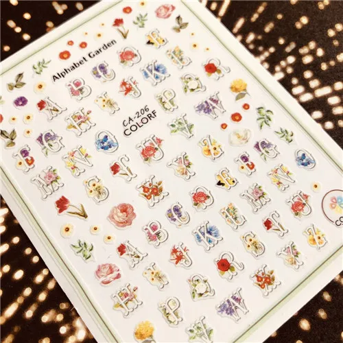 Новейшие 3d наклейки для ногтей, наклейки для ногтей, шаблон, Переводные картинки, инструменты для украшения ногтей - Цвет: CA-206