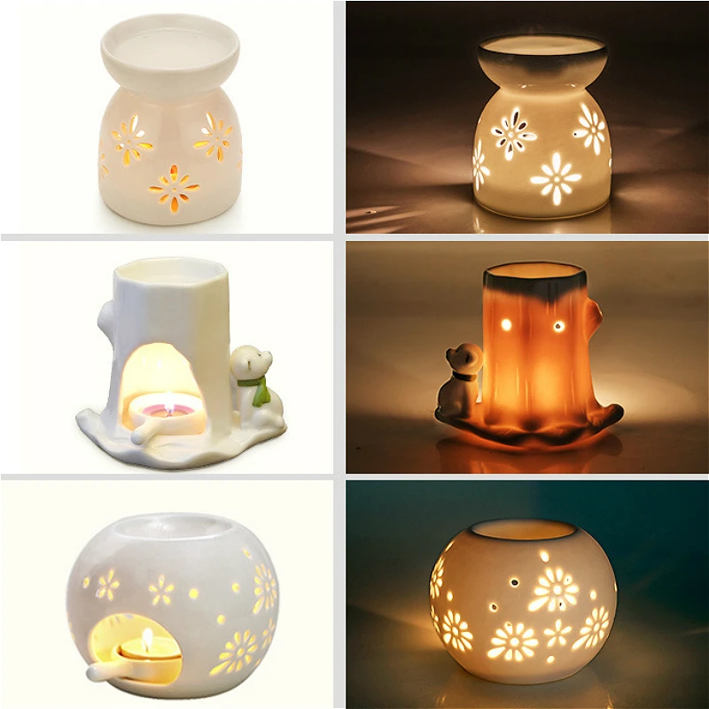 Tea Light Candle Holder Wax Melt Warmer Essential Oil Burner Yoga Meditation Aromatherapy Diffuser Kindle Lamp Valentine Gift | Дом и сад