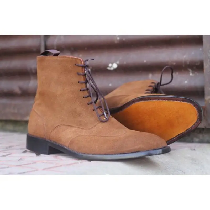 

Men PU Leather New Handmade Lace Up Boots Classic Boots Ankle Men Boots Casual Fashion Winter Combat Boots KR145