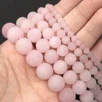 hesiod 4681012mm matte pink loose spacer stone beads for jewelry making diy bracelet necklace accessories