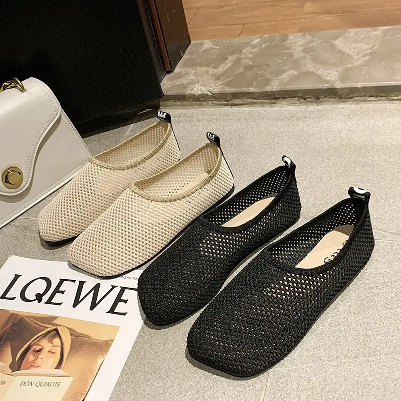 

Sandals Women Summer New Fashion Women's Sandals 2021 Knitted Sandals Women's Sandals Women Summer New Mesh Breathable Flats