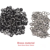 100sets brass material gun black 5mm 6mm 8mm 10mm grommet eyelet with washer fit craft shoes belt cap leather diy supplies