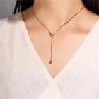 Женское Ожерелье из титановой стали, розовое золото, с Y-образным кулоном, длина 2021 мм, 500
