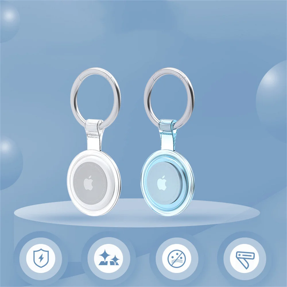 

High Quality Transparent Soft Silicone Protective Case For Apple Airtags Accessories Cover Locator Tracker Anti-Lost Keychain