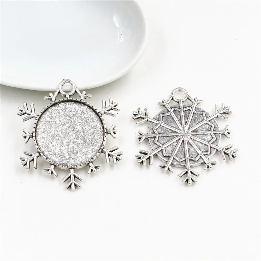 Новая мода 5 шт 25 мм Внутренний размер Античная Посеребренная бронзовая черная