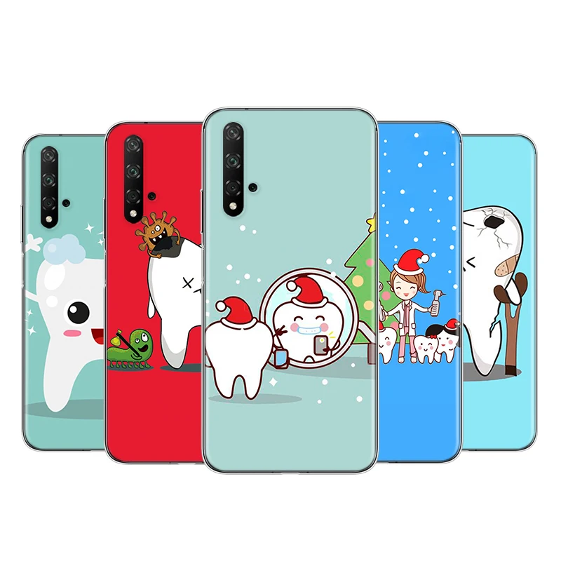 

Cartoon Dentist Dental Silicone Cover For Honor 9 10 X10 9A 9C 9S 9N 10i 10X 9X Lite Pro 5G Transparent Phone Case