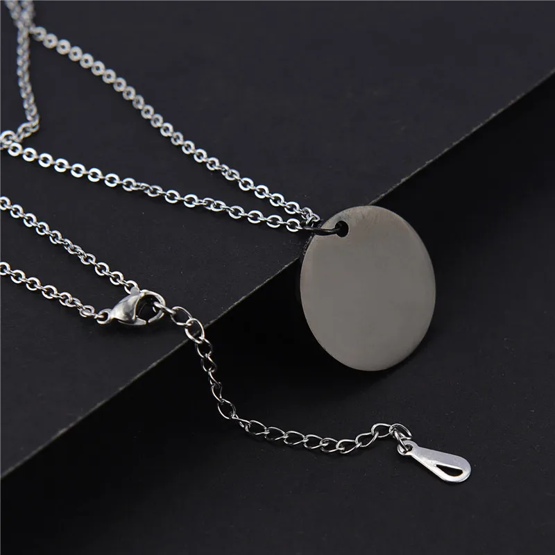 ZORCVENS круглая бирка для собаки ожерелье серебро/золото/черный цвет из нержавеющей