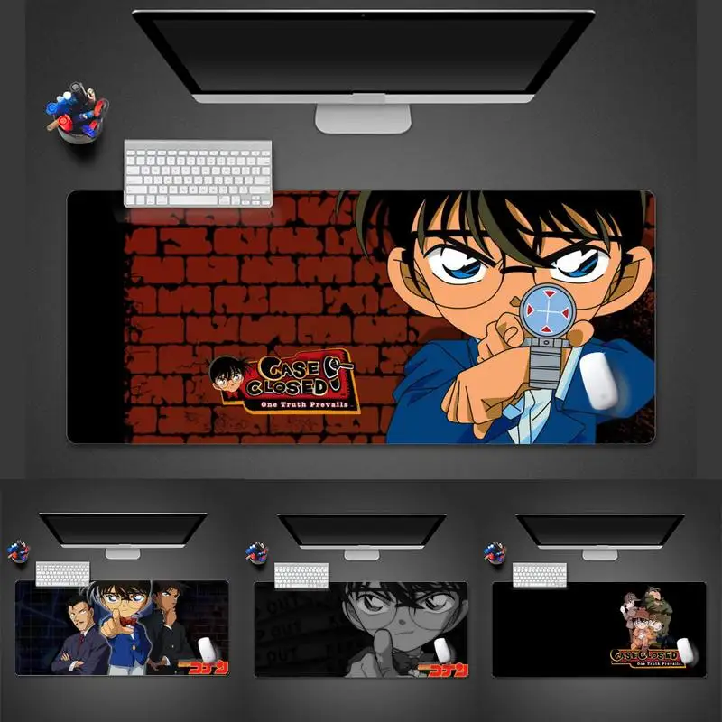 

Detective Conan Cartoon Large Mouse pad PC Computer mat Desk Table Gamer Office Large Mouse Mat pad X XL Non-slip Laptop Cushion
