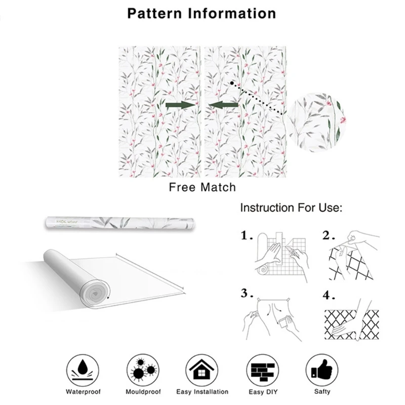 

PVC Waterproof And Moisture-Proof Warm Bedroom Garden Floral Wallpaper F3MB