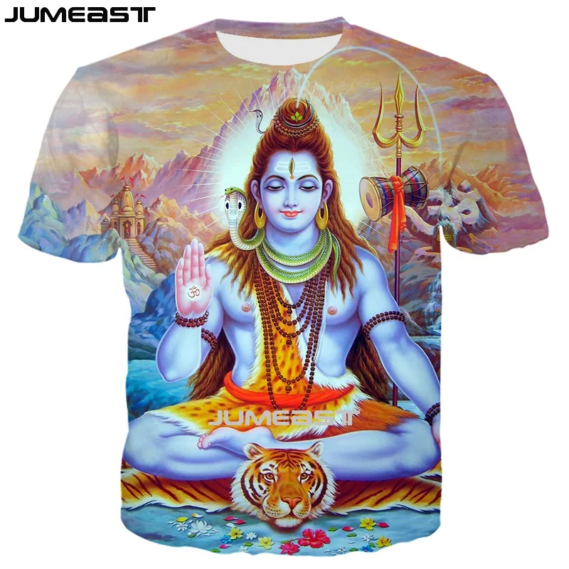 

Jumeast брендовая мужская женская футболка с 3D принтом, Властелин Шива, летняя футболка оверсайз с круглым вырезом и коротким рукавом, спортивн...