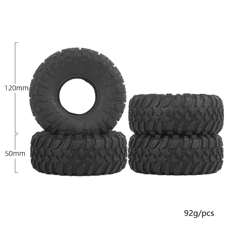 

4PCS 120MM 1.9 Rubber Wheel Tires Tyres for 1/10 RC Crawler Car Axial SCX10 90046 SCX10 III AXI03007 Traxxas TRX4 D90