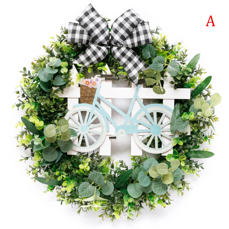 

Easter Decoration Front Door Wreath Simulation Flowers Vines Home Decor Hanging Ornaments Door Ornaments Hanging