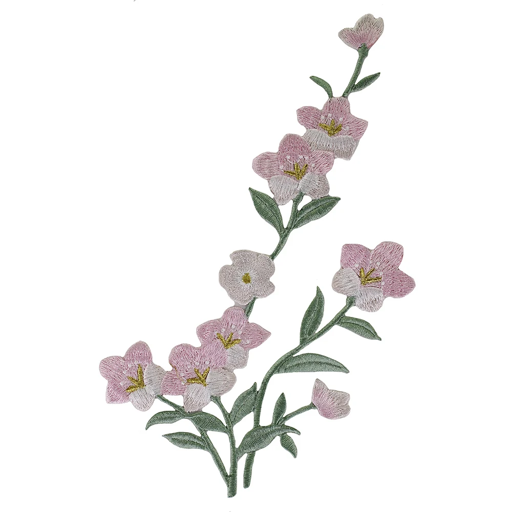 Вышивка с розовыми цветами аппликация Железная на фотографиях Значки для