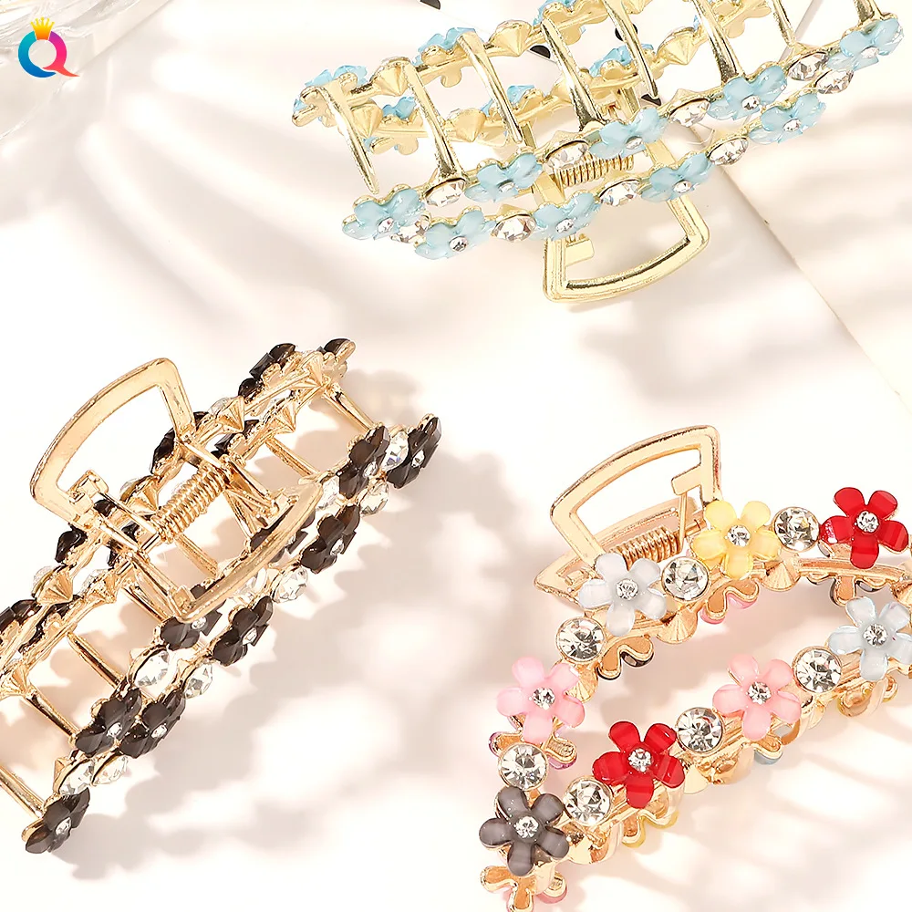 

Semicircle Alloy Flowers Barrette Crab Hair Claws Hair Claw Ponytail Clip Large Hair Clamps Claw Clip Fashion Clip for Women