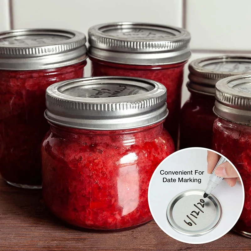 

24 PCS Mason Jar Lids, Regular Mouth Canning Lids Reusable Split-Type Leak Proof Canning Lids with Silicone Seals Rings