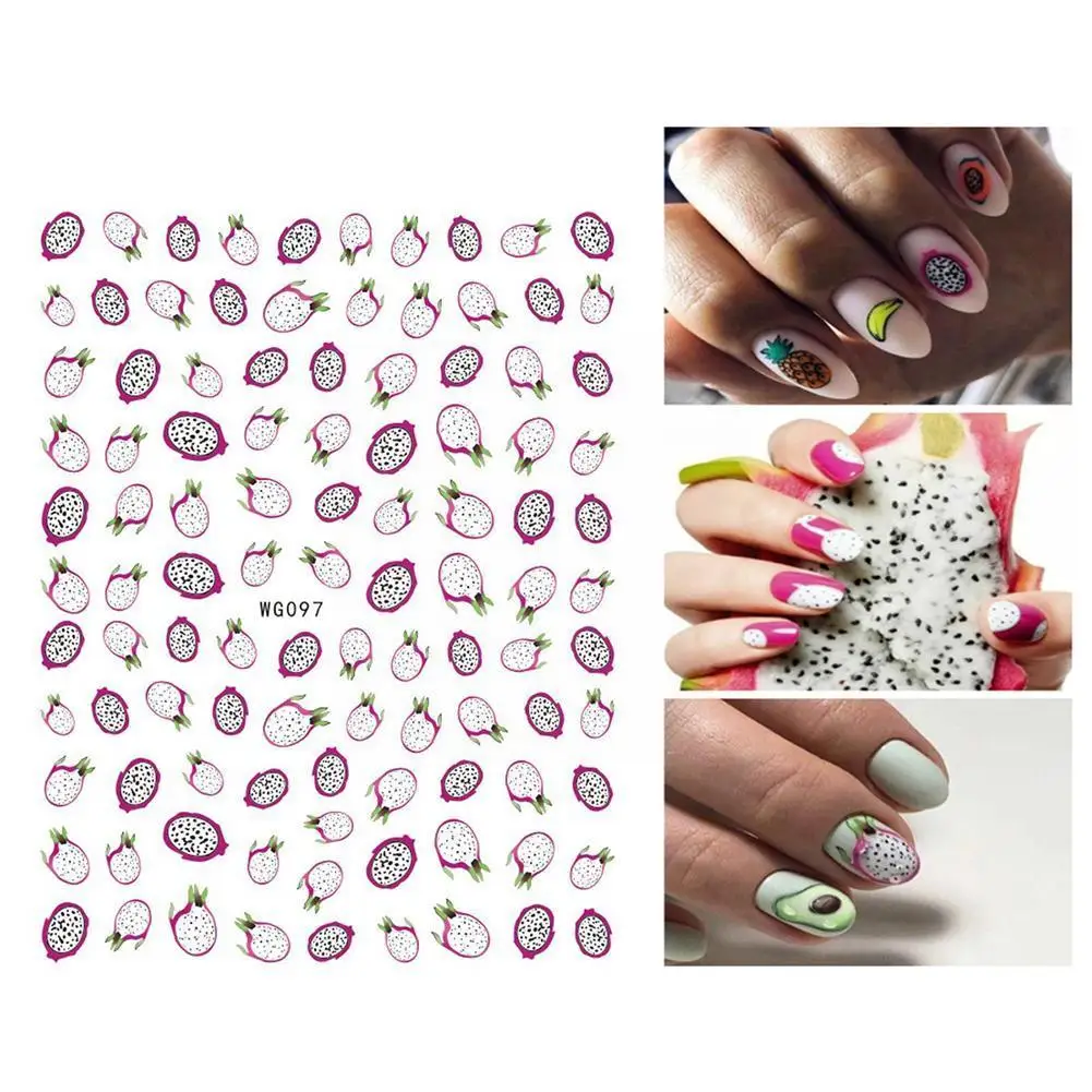 2021 New Spring Summer Fruits Sliders Nails 3D Nail Hot Design Decoration Foil Supplie Tips Sticker Sell D X1J8 | Красота и здоровье