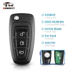Dandkey для Ford Mondeo Fiesta Galaxy Transit Remote Control ASKFSK Key HU101 Blade 3 Button 433Mhz 4D60 4D63 Chip Flip Key