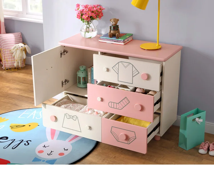 

Cy Children's Drawer Storage Cabinet Baby Wardrobe Locker Multi-Functional Baby Chest of Drawers