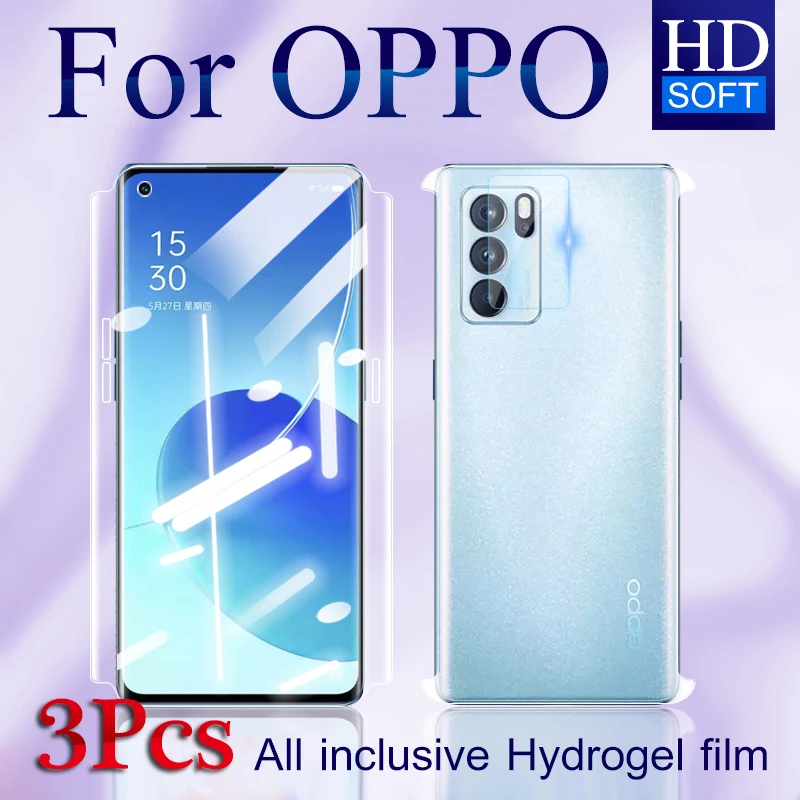 

3 In 1 Find X5Pro X2 X3Pro Screen Protector For OPPO Reno 7Pro 6Pro 5 Pro Front Back Hydrogel Film 4Pro 3Pro Soft Realme GT NEO2