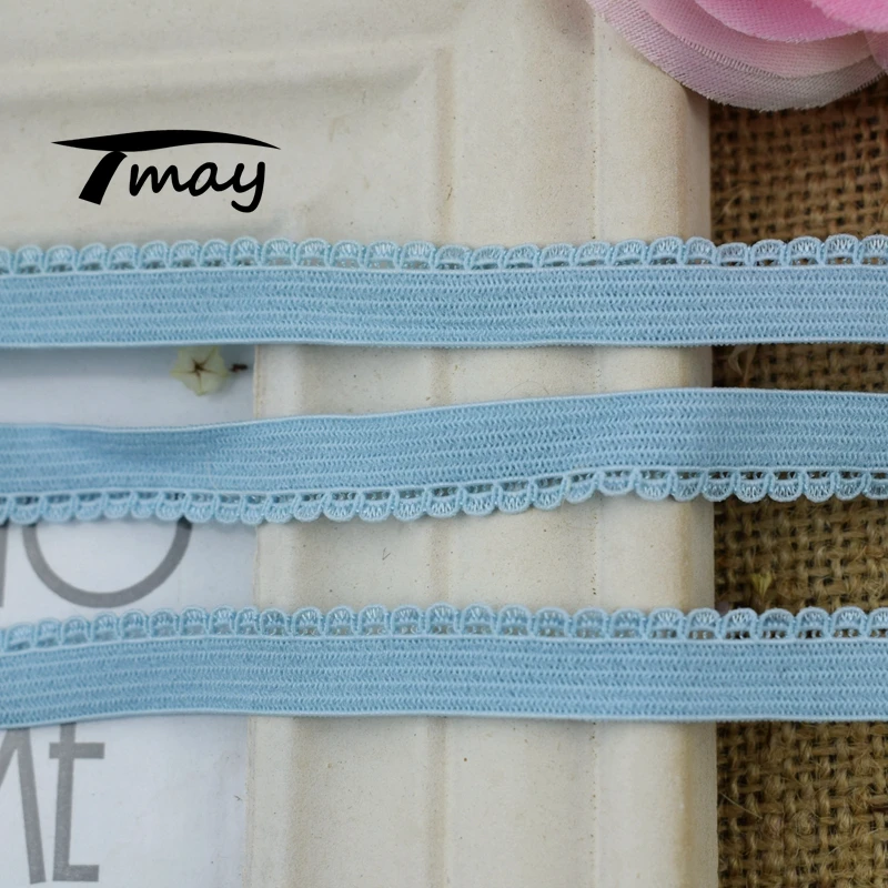 Эластичные ленты небесно голубого цвета #1653 8 ярдов/партия кружевная отделка