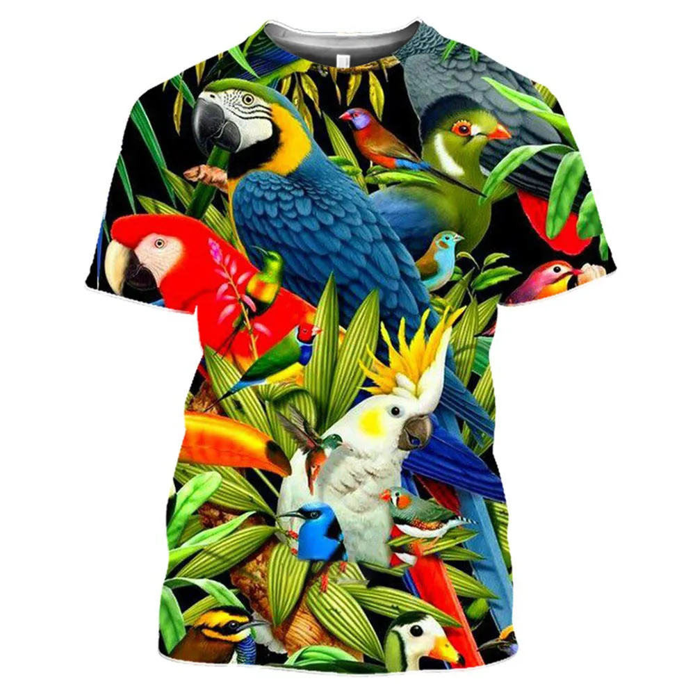 

Parrot T Shirt Men Flower Tshirt Hip Hop Tee Animal Brid 3d Print T-shirt Women Clothing Casual Tops Mens Sweatshirt Shirts