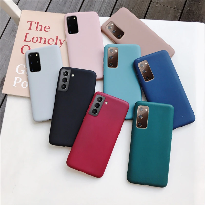candy color silicone phone case for samsung galaxy s20 fe fan edition 5g s21 s20 plus note 20 ultra matte soft back cover cases free global shipping