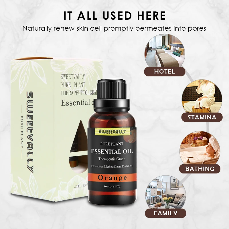 30 мл оранжевое 100% чистое эфирное масло для увлажнителя воздуха ароматическая