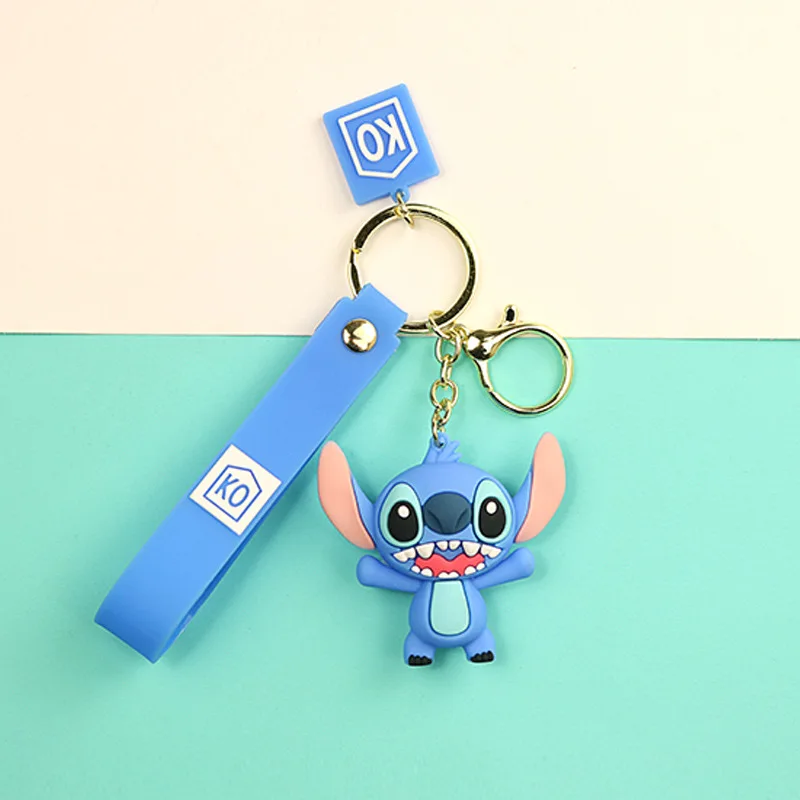 

Cartoon Stitch Keychain Action Figure Keyring PVC Cute Disney 3 colors Lilo & Stitch Figure Pendant Model Dolls Kids Toys Gift