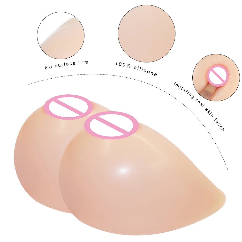 ONEFENG Silicone Soft Breast Forms Comfortable Artificial Cross Dresser Boobs 500-1600g/pair |