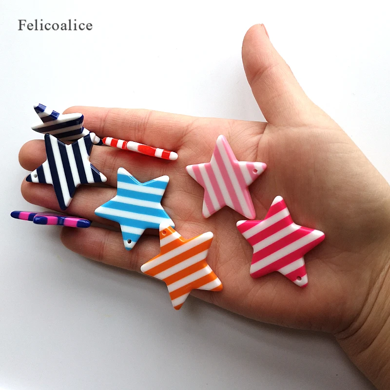 Популярные Подвески в виде полосок и звезд из смолы с плоским основанием