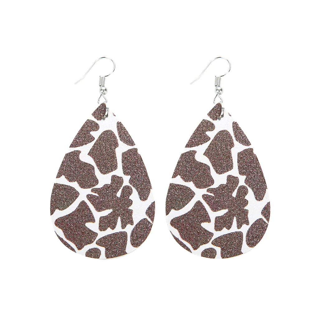 Женские каплевидные леопардовые разноцветные Круглые серьги в форме змеи