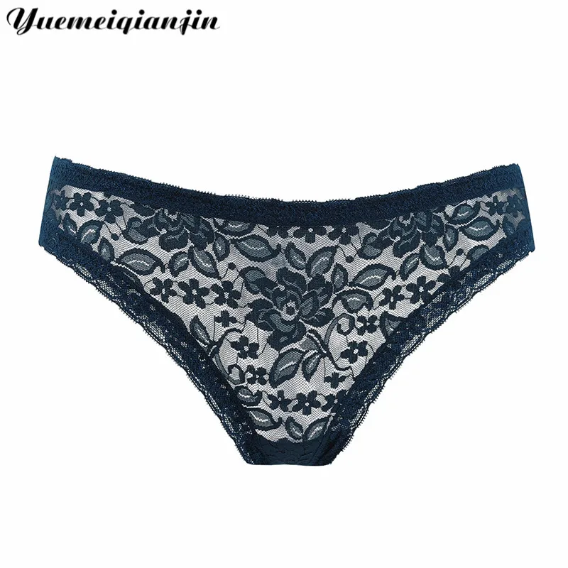 Blue Женское кружевное нижнее белье, женские сексуальные трусики, прозрачные Трусы-стринги для молодых девушек, сексуальное кружевное нижнее белье, дышащие стринги - Цвет: Blue