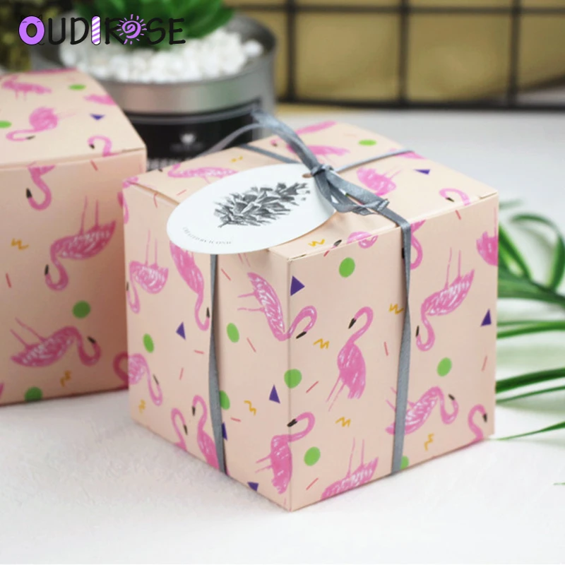 OUDIROSE 2 шт 9*9*9 см фламинго Кактус Цветок посылка коробки квадратная бумага выпечки