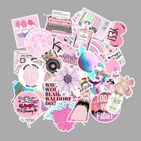 50pcs cartoon pink ins style vsco girl stickers for laptop moto skateboard luggage refrigerator notebook laptop toy sticker