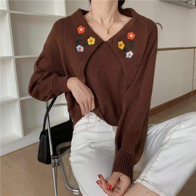 

Cheap wholesale 2021 spring autumn winter new fashion casual warm nice women knitted sweater woman female OL Py9072