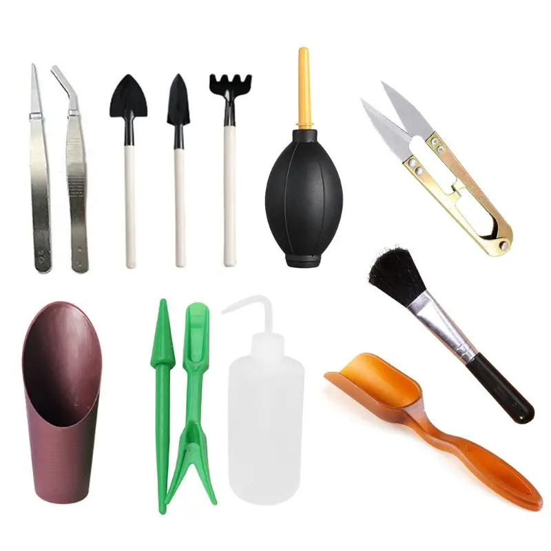 

X7AB 13pcs Mini Garden Hand Tools Transplanting Outdoor Bonsai Tools Planting Flower Succulent Miniature Gardening Tools