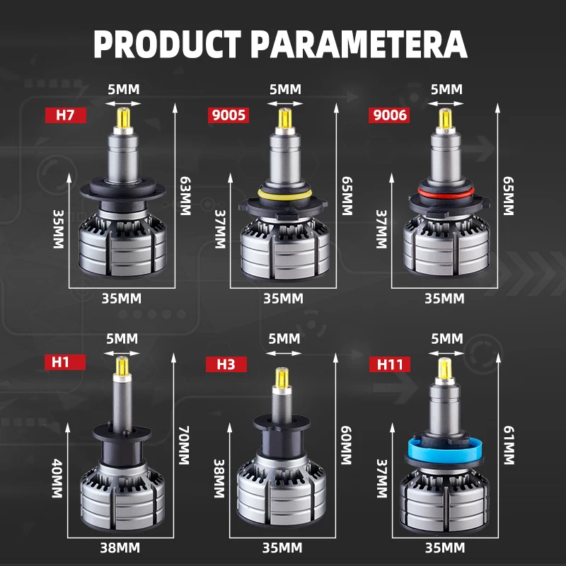 

H11 LED H7 LED H8 HB3 9005 4000ML HB4 H1 Car Led Headlights Bulbs 9012 HIR2 6sides 120W 3D high power 360 degree Auto Lamp 12V