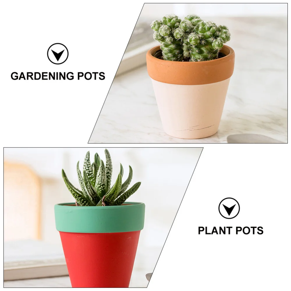 

10 Pcs Colorful Flowerpots Gardening Pots Ceramic Pots Terracotta Flowerpots