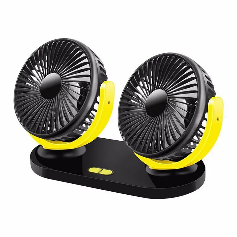 12V USB Rechargeable Car Cooling Fan Low Noise Summer Air Conditioner 360 Degree Rotation 3 Level Adjustable Mini Cooling Fan